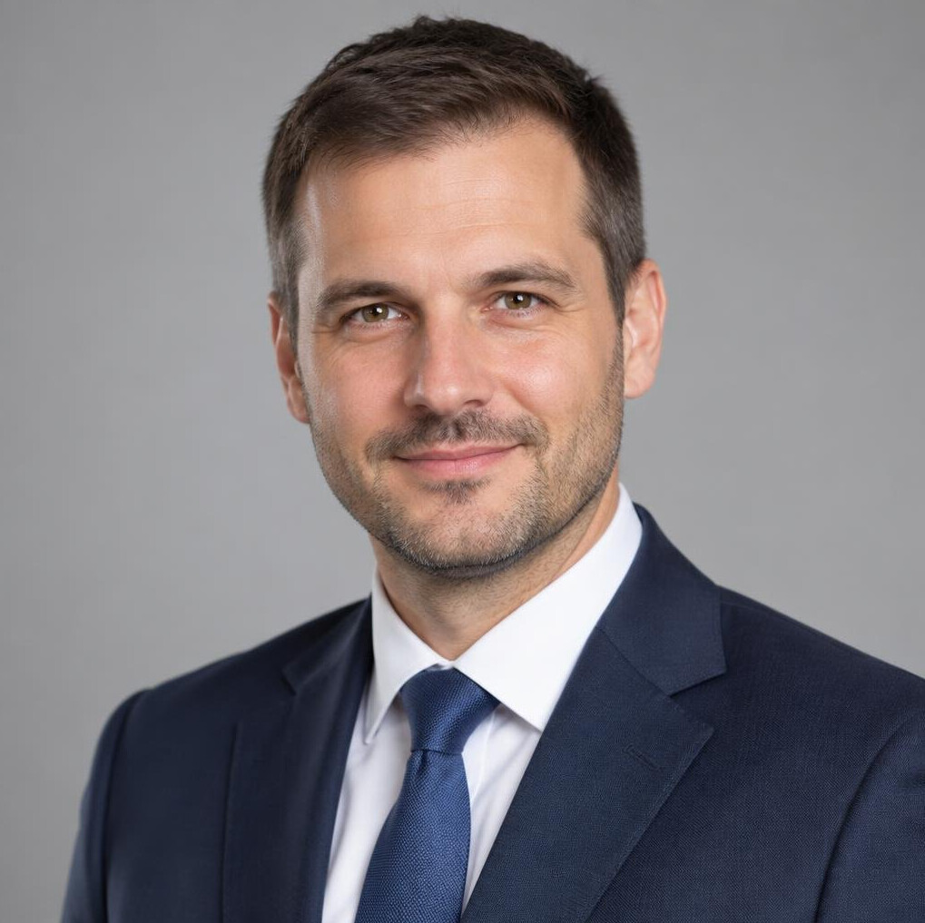 Studio portrait of a male insurance advisor