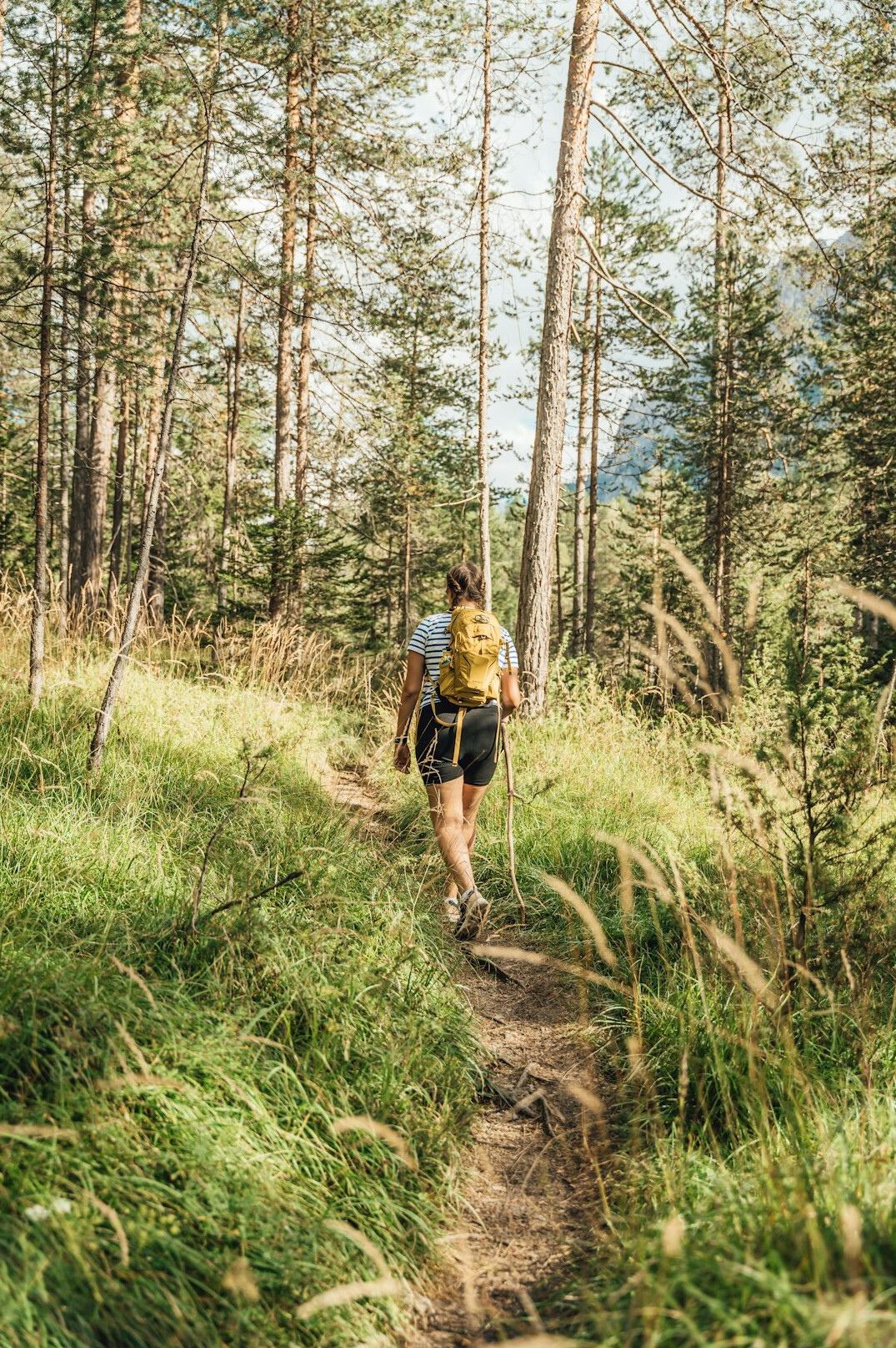 woman running on trail
