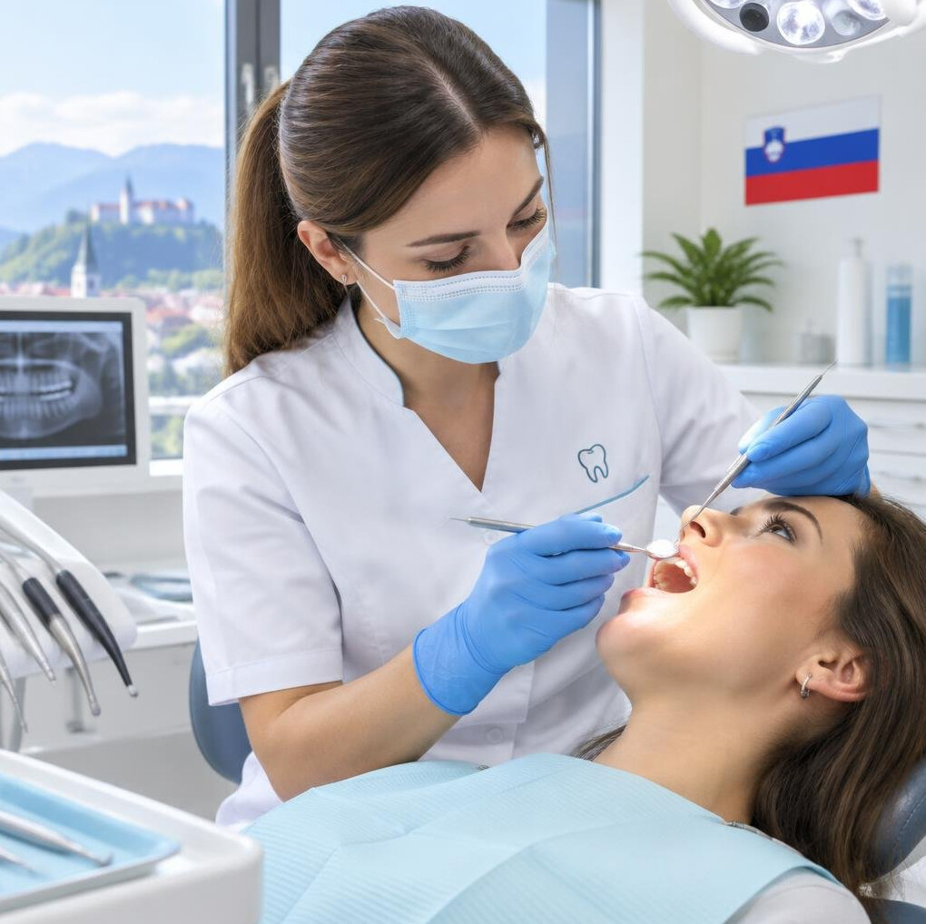Dentist examining a patient's teeth in a modern clinic
