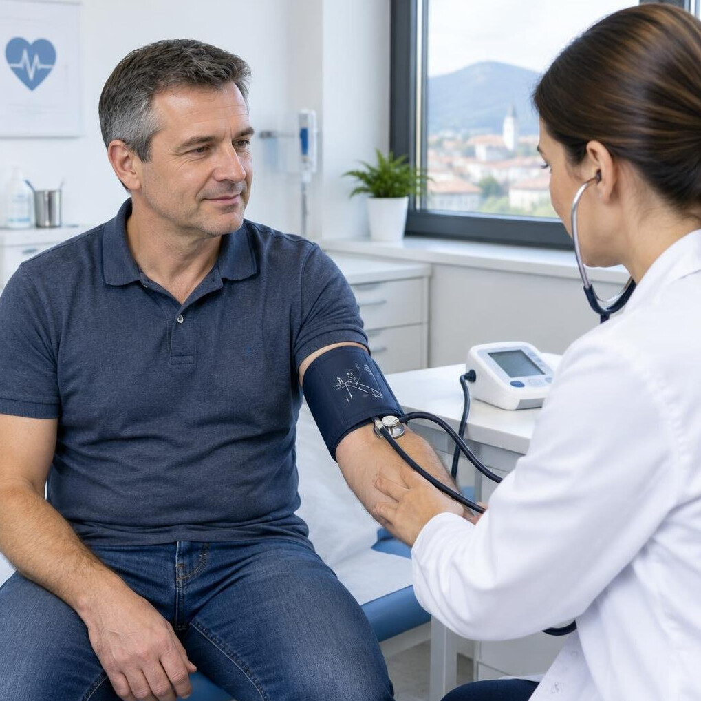 Patient having a routine health checkup with a doctor